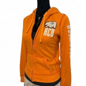 Hollister Cali HCO orange zip hoodie